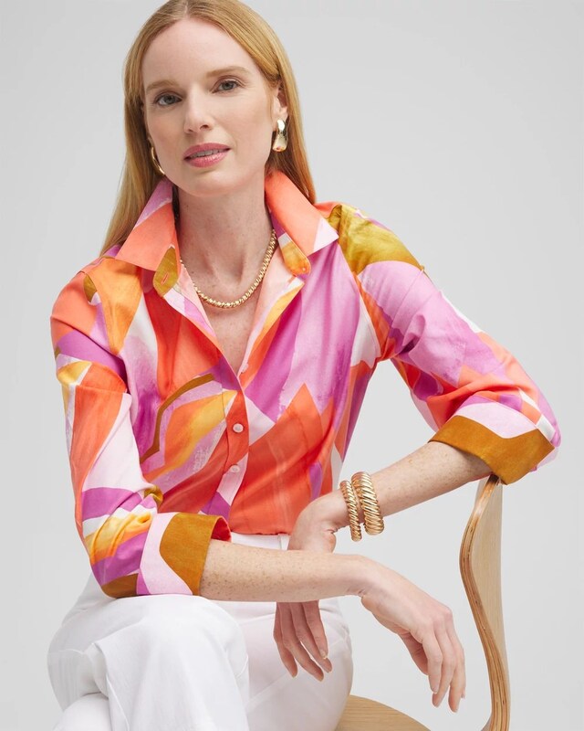 No Iron Stretch Abstract Mix Shirt - image 2
